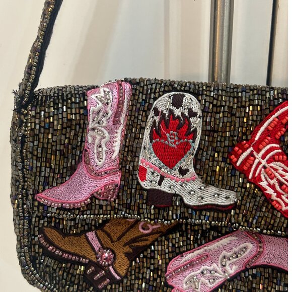 Handcrafted in India Beaded Bag Western Cowboy Boots New Release Tik Tok Viral - Picture 4 of 6